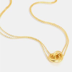Double Link Dainty Gold Necklace Gift Ideas for Her Fine Jewelry